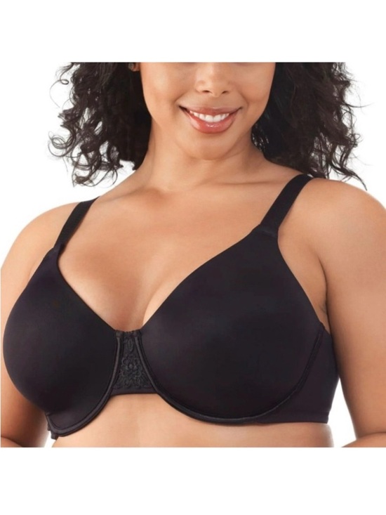 Vanity Fair Other - VANITY FAIR Beauty Back Full Figure Minimizer Underwire Bra 42DD Black Seamless